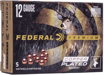 Picture of Federal Premium Vital-Shok Shotgun Ammo - 12Ga, 3", Copper Plated 00 Buck, 15 Pellets, 1100fps, 5rds Box