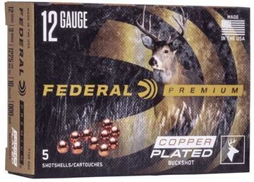 Picture of Federal P158 000 Premium Vital-Shok Buckshot 12 GA, 3 in, 000B, 10 Pellets, 1225 fps, 5 Rounds, Boxed