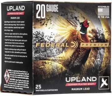 Picture of Federal P258 6 Wing-Shok Magnum Shotshell 20 GA, 3 in, No. 6 1-1/4oz, 3.44 Dr, 1300 fps, 25 Rnd per Box