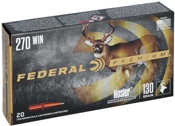 Picture of Federal Premium Vital-Shok Rifle Ammo - 270 Win, 130Gr, Nosler Partition, 20rds Box