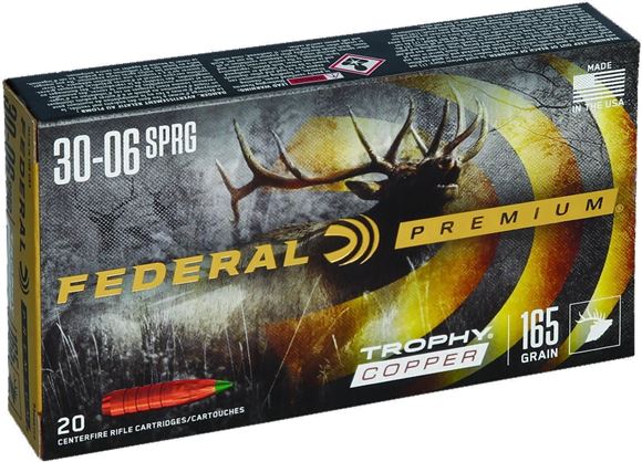 Picture of Federal Premium Vital-Shok Rifle Ammo - 30-06 Sprg, 165Gr, Trophy Copper, 20rds Box, 2800fps