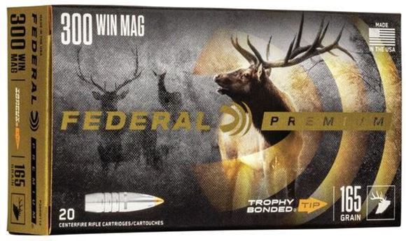 Picture of Federal Premium Vital-Shok Rifle Ammo - 300 Win Mag, 165Gr, Trophy Bonded Tip, 20rds Box, 3050fps