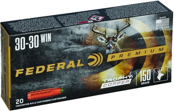 Picture of Federal P3030TC1 Premium Trophy Copper Rifle Ammo 30-30 WIN T-Copper, 150 Grains, 2300 fps, 20, Boxed