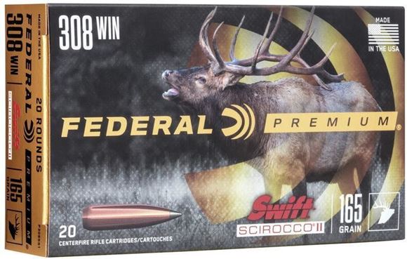 Picture of Federal P308S Premium Vital-Shok Rifle Ammo 308 WIN, NP, 150 Grains 2840 fps, 20, Boxed