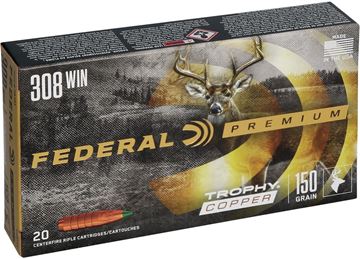 Picture of Federal Premium Vital-Shok Rifle Ammo - 308 Win, 150Gr, Trophy Copper, 20rds Box