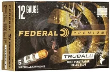 Picture of Federal PB127 DPRS Vital-Shok TruBall Rifled Slugs 12 GA, 2-3/4 in, 1oz, 3-1/4 Dr, 1350 fps, 5 Rnd per Box