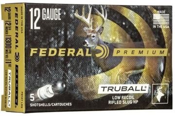 Picture of Federal Premium Vital-Shok TruBall Rifled Slug Load Shotgun Ammo - 12Ga, 2-3/4", 1oz, TruBall Rifled Slug, 5rds Box, 1300fps