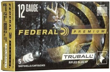 Picture of Federal PB127 RS Vital-Shok TruBall Rifled Slugs 12 GA, 2-3/4 in, 1oz 4 Dr, 1600 fps, 5 Rnd per Box