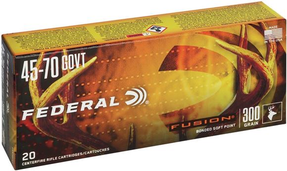 Picture of Federal Fusion Rifle Ammo - 45-70 Govt, 300Gr, Fusion, 20rds Box, 1850fps