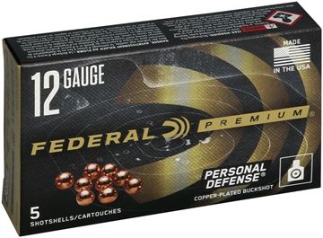 Picture of Federal Premium Personal Defense Shotgun Ammo - 12Ga, 2-3/4", 00 Buck, Copper-Plated, 1145fps, 5rds Box