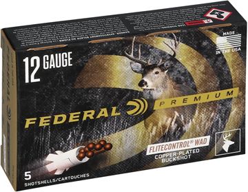 Picture of Federal Premium Vital-Shok Shotgun Ammo - 12Ga, 3", 00 Buck, 12 Pellets, w/FliteControl, 1325fps, 5rds Box