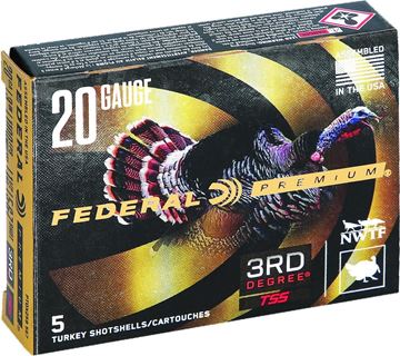 Picture of Federal PTDX258 567 3rd Degree Turkey Shotshell w/ Flight Control Flex Wad 20 GA 3" 1 7/16oz 5, 6, 7 SHOT 1100 FPS 5 Rnd Per Box