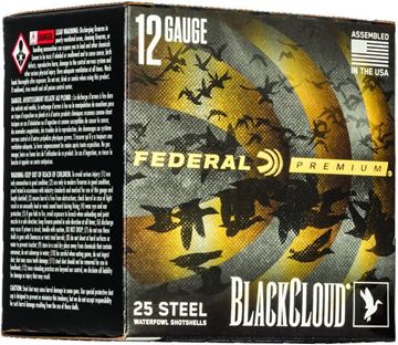 Picture of Federal PWBX134 BB Black Cloud Waterfowl Shotshell 12 GA 3-1/2" 1-1/2oz BB, 25 Rnd per Box