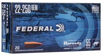 Picture of Federal V22250VM2 Hornady V-Max 22-250 Rem, 55 Grain, 20 Round Box