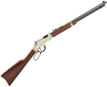 Picture of Henry Golden Boy Lever Action Rifle - 22 LR (16rds)/22 Short (21rds), 20", Blued, Brasslite Receiver, American Walnut, Adjustable Buckhorn Sight