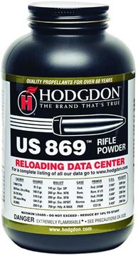 Picture of Hodgdon 8698 US 869 Smokeless Rifle Powder 8 Lb, State Laws Apply