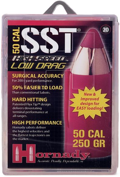 Picture of Hornady 67273 Muzzleloading Sabots with Bullets 50Cal Low Drag w/45Cal 250 SST 20Rnd