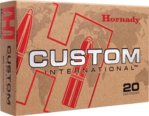 Picture of Hornady 80993 Custom International Rifle Ammo 308 WIN, SP, 180 Grains 2598 fps, 20, Boxed