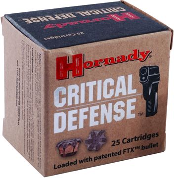 Picture of Hornady 90310 Critical Defense Pistol Ammo 38 SPL, FTX, 110 Gr 1010 fps, 25 Rnd, Boxed