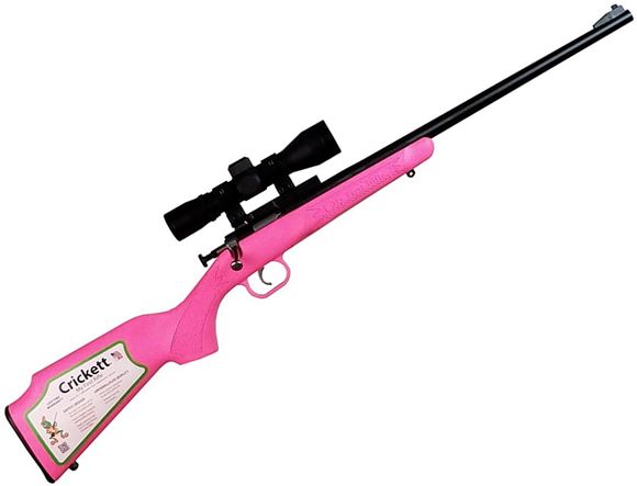 Picture of Keystone KSA2220PKG Crickett Bolt Action Youth Rifle Package w/Rifle Pink, Scope, 22 LR