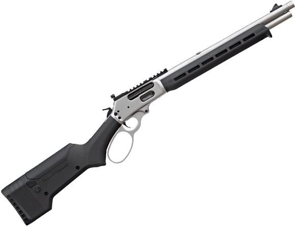 Picture of Marlin 1895 Trapper Lever Action Rifle, 45-70 Govt, 16.17" 11/16-24 Threaded, Satin Stainless, Magpul ELG Stock, Skinner Sights Blade Front And Adjustable Rear, 5+1 Rnd