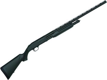 Picture of Mossberg 56420 500 Hunting All-Purpose Field Pump Shotgun 12 GA, RH, 28 in, Blue, Syn, 5+1 Rnd, Accu-Set, Vent Rib, 3 in