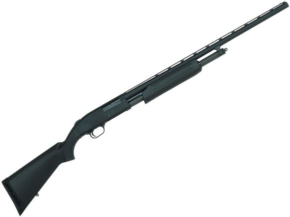 Picture of Mossberg 500 Hunting All Purpose Field Pump Action Shotgun - 20Ga, 3", 26", Vented Rib, Matte Blued, Black Synthetic Stock, 5rds, Twin Bead Sights, Accu-Set