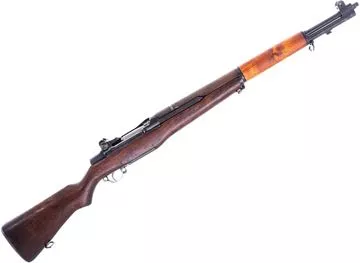 Picture of Used Springfield M1 Garand Semi-Auto Rifle, 30-06 Sprg, 24" Barrel, Parkerized, Full Military Wood Stock, 1940 Springfield Mfg, 5 Digit Serial Number, Danish Issue, Stock Matches Receiver, Cleaning Kit, Sling, Snap Caps, 2 Enblocs, Good Condition