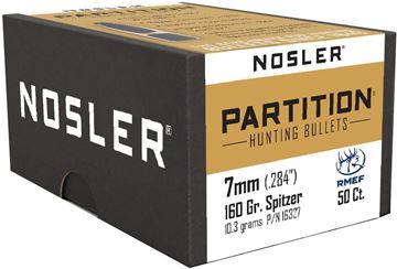 Picture of Nosler 16327 Rifle Bullets 7mm 160Gr Partition Spitzer .284 50Bx