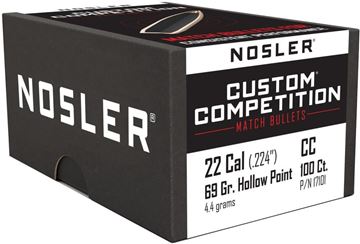 Picture of Nosler 17101 Custom Competition Rifle Bullets 22Cal 69Gr HPBT .224 100Bx