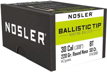 Picture of Nosler 30181 Ballistic Tip 30 Cal 220gr Bullets (50 ct)