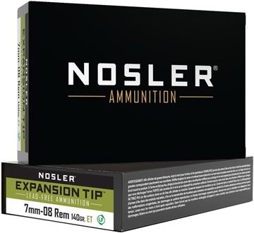 Picture of Nosler 40033 E-Tip Rifle Ammo 7mm-08 140gr 20ct Solid Copper