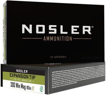 Picture of Nosler 40038 E-Tip Rifle Ammo 300 Win Mag 180gr 20ct Solid Copper