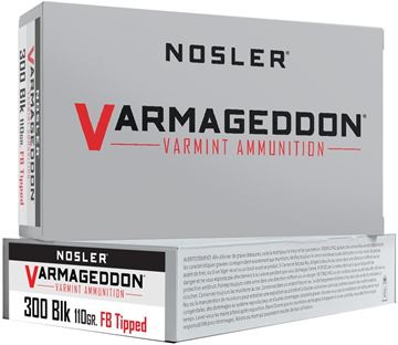 Picture of Nosler 40127 Varmageddon Rifle Ammo 300 AAC, FB Tipped, 110 Grains 2150 fps, 20, Boxed