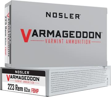 Picture of Nosler 40223 Varmageddon Rifle Ammo 223 REM, FBHP, 62 Grains, 2950 fps 20, Boxed