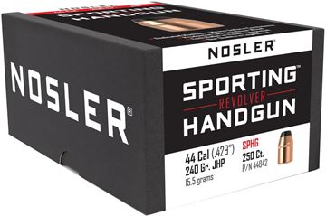 Picture of Nosler 44842 Handgun Bullets 44Cal 240Gr Sporting JHP .429 Bulk Pack 250Bx