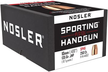 Picture of Nosler 44852 Handgun Bullets 10mm 400 135gr JP 250Ct