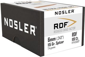 Picture of Nosler 53507 RDF Bullets, 6mm 115gr RDF HPBT (100 ct.)