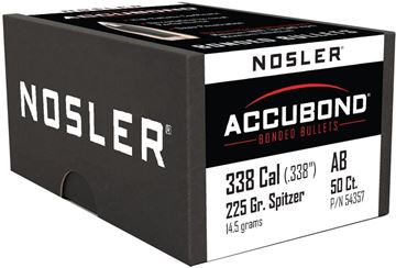 Picture of Nosler 54357 Accubond Rifle Bullets 338Cal 225Gr .338 50Bx