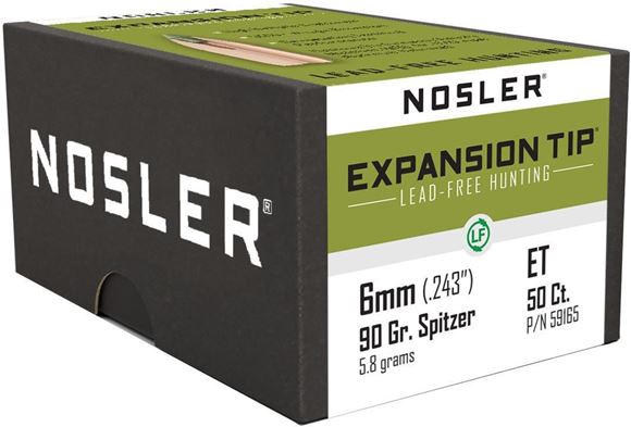 Picture of Nosler 59165 E-Tip Bullets, 6mm 90gr Lead Free E-Tip (50 ct.)