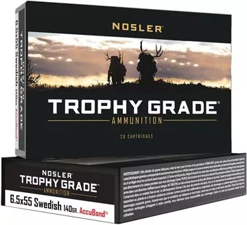 Picture of Nosler 60022 Trophy Grade Rifle Ammo, 6.5x55 Swedish Mauser 140gr AccuBond (20 ct.)