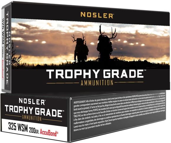 Picture of Nosler 60077 Trophy Grade Rifle Ammo, 325 WSM 200gr AccuBond (20 ct.)