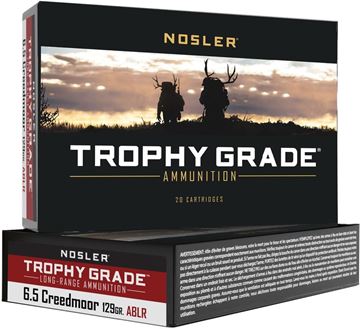 Picture of Nosler 60091 Trophy Grade Long Range Rifle Ammo, 6.5mm Creedmoor 129gr ABLR (20 ct.)