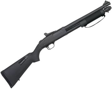 Picture of Mossberg 590A1 Class III Compact Pump Action Shotgun - 12Ga, 3", 14", Heavy-Walled, Parkerized, Black Synthetic Stock w/ Internal Shell Holder, 5rds, Ghost Ring Sights, Fixed Cylinder Bore