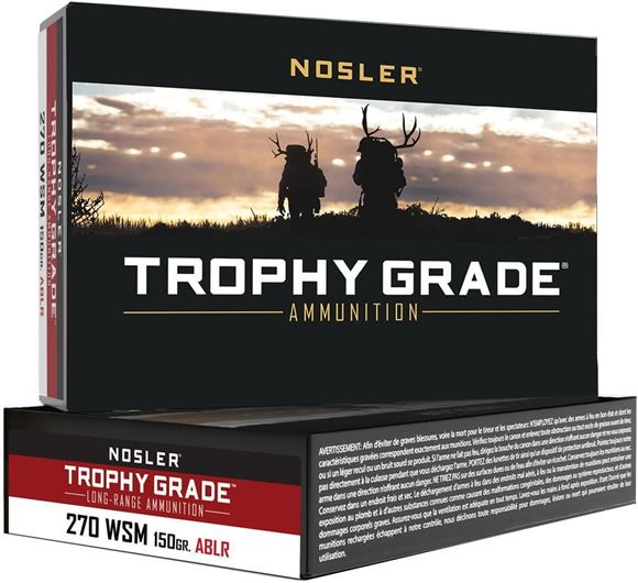 Picture of Nosler 60114 Trophy Grade Long Range Rifle Ammo, 270 WSM 150gr ABLR (20 ct.)