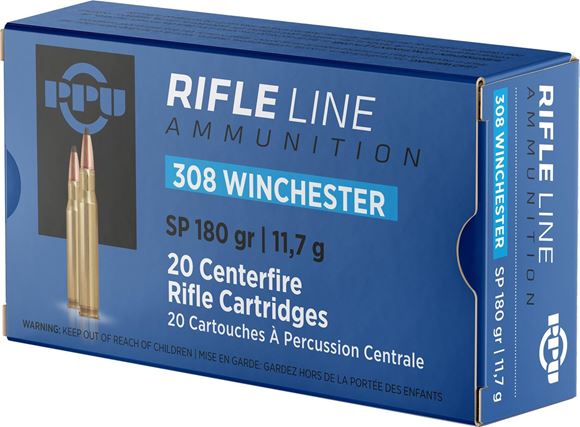 Picture of PPU PP3083 Rifle Ammo .308 WIN SP 180gr