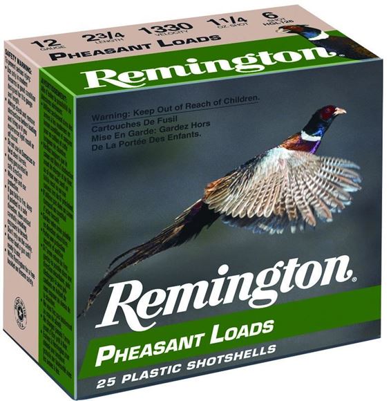 Picture of Remington 20024 Pheasant Loads Shotshell 12 GA, 2-3/4 in, No. 5 1-1/4oz, 3-3/4 Dr, 1330 fps, 25 Rnd per Box