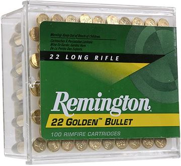 Picture of Remington 21276 Golden Bullet Rifle Ammo 22 LR, PLRN, 40 Grains, 1255 fps, 100 Rounds, Boxed