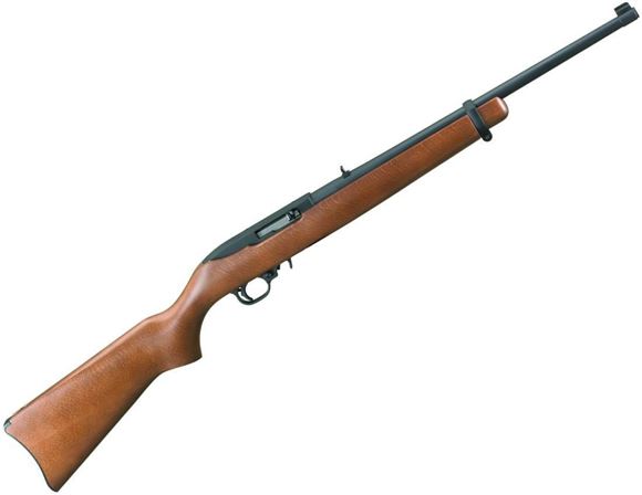 Picture of Ruger 1103 10/22 Carbine Semi Auto Rifle 22 LR, RH, 18.5 in, Satin Black, Wood Stk, 10+1 Rnd