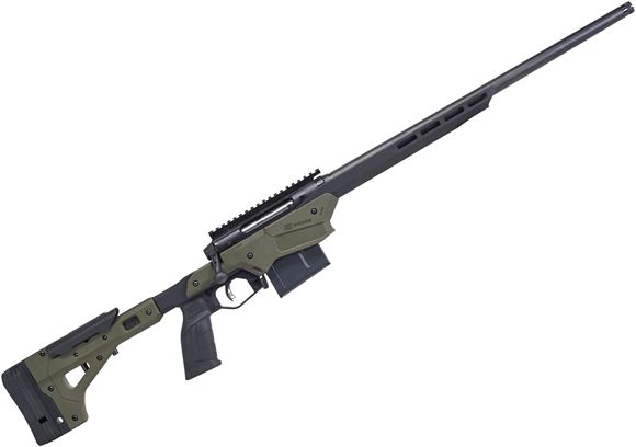 Picture of Savage 57549 Axis II Precision Bolt Action Rifle, .223 Rem, MDT Olive Chassis, 22 In, Hvy Threaded Barrel, 10 Round AICS Mag